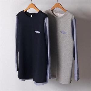 [강물처럼]빅사이즈사랑해요 D017L302 미니ST포켓특양면긴팔 MN