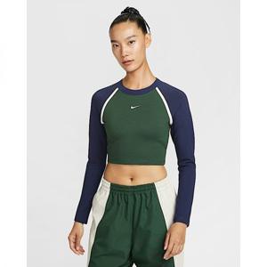 나이키 스포츠웨어 여성 타이트 긴팔 크롭 탑 - 퍼미드나이트 네이비초크초크 IF0339-323 274891