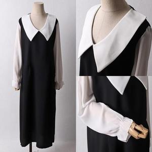 [강물처럼]위쉬몰 BE 투엘빅카라배색원피스(F387H302) 빅사이즈