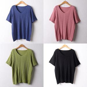 [강물처럼]위쉬몰 EB 꽈배기브이넥반팔티(D249H302) 빅사이즈 (9