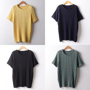 [강물처럼]위쉬몰 EB 올꽈배기라운드니트티(D160H302) 빅사이즈