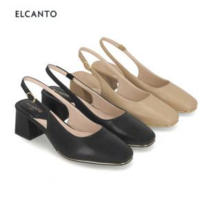 [엘칸토(여성화)]여성 스퀘어 토 베이직 슬링백 LCWO22U613 (블랙,베이지)