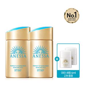 아넷사 퍼펙트 UV 선스크린 스킨케어 밀크 NA 60ml 2개 +  데이세럼 6ml 2개 증정