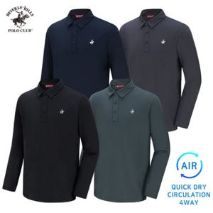 [비버리힐즈폴로클럽] 초경량 기능성 사방스판 카라 긴팔 티셔츠 TPY-972