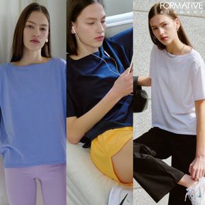 포머티브 여성 소프트터치 루즈핏 보트넥 반팔 티셔츠 3종