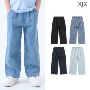 [NIXKIDS]유니) 린넨데님 BK톤/D톤 RAW M톤/ICE 워싱 풀밴딩 와이드 (LKTMCDW777M)