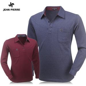 [제로골프][JEAN PIERRE] 쟌피엘 도톰 약기모 면 긴팔티셔츠 Mod