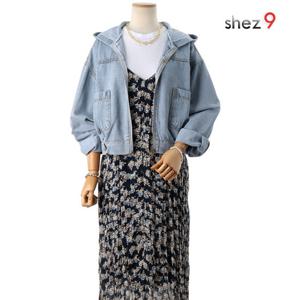 [쉬즈넘버나인]헨델 짚업 후드 청자켓