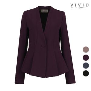 [비비드 시크릿가너]VIVID 여성 노카라 버블 스판 정장 자켓