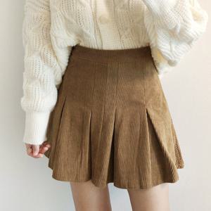 [드레스날다]허리잘록 코듀로이 플리츠 테니스 미니 스커트