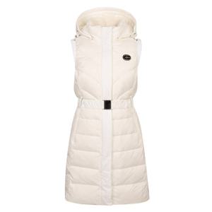[까스텔바작] 여성 벨티드 후드 롱 구스 다운 베스트_BGBWVT705WH