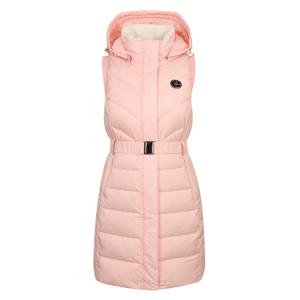 [까스텔바작] 여성 벨티드 후드 롱 구스 다운 베스트_BGBWVT705PI