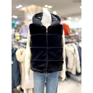 소고 세이브존01 퍼 배색 후드넥 패딩 베스트 AJ4WA15-1