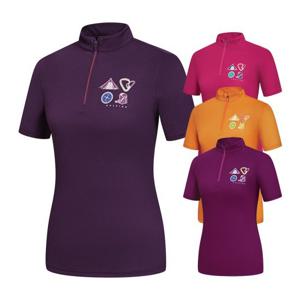 콜핑 여성 여름 하이쿨 반팔 집업 티셔츠