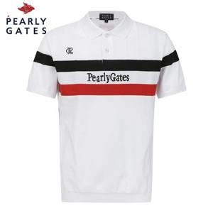 [파리게이츠] [냉감]공용 배색 라인 로고 인타샤 칼라 반팔 니트