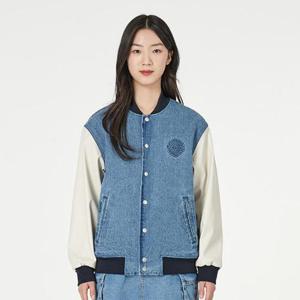 잠뱅이 동백01 공용 프린트 가죽배색 데님 AO1DDJ148