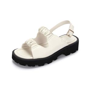 엠.무크 마룬 셔링 캐주얼 플랫폼샌들 아이보리 516423508ZQ