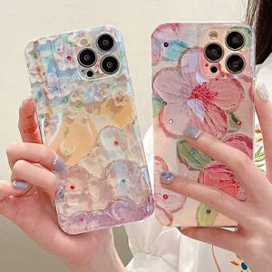 벚꽃 아이폰13 케이스 투명 하드 글리터 풀커버 IP13CB