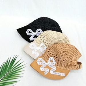 [애슬릿][애슬릿]레이스 리본 밀짚 벙거지 찍찍이 모자