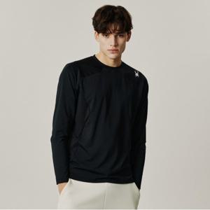 [스파이더] 남성 배색 디테일 트레이닝 긴팔 티셔츠 SPJPCNRL203MBLK