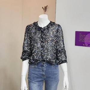 올리비아하슬러 DP01 프린트 러플 블라우스 OHDFBL203