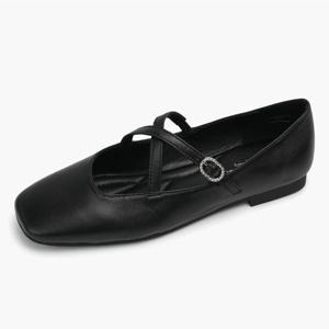 [베어파우(슈즈)]CARLY 여성 소가죽 메리제인 플랫슈즈 K2909001QC-W 블랙 1센치