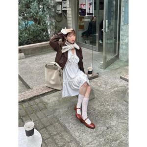 [빈폴ACC] (BE4X84W22A) 여성 폭스혼방 쁘띠 머플러 - 베이지