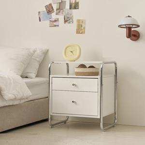 나무뜰 무토 미드센츄리 크롬 침대 협탁 3단 CNM231C (착불)