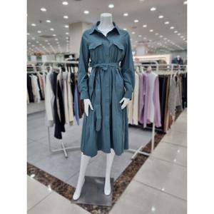 [더아이잗]봄.가을 플리츠 배색 트렌치 원피스 IM9M0OP76_DJ