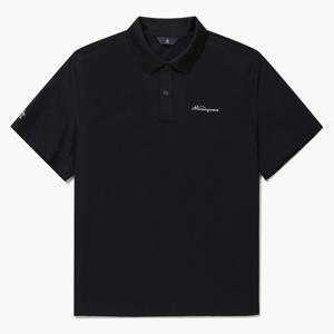 [먼싱웨어]남성 우븐 반팔티셔츠 블랙(MQ121MTS33)