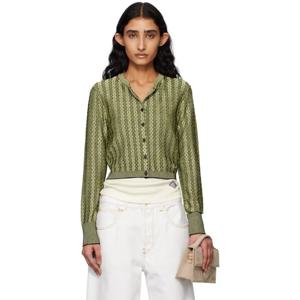 26 SS 쟈크뮈스 여성 그린 라 크루아제르 더 마리노 가디건 251553F095003