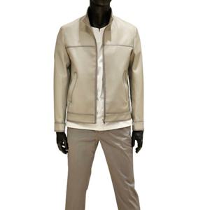 [바쏘]SS   라이트 그레이 비건 레더 오일러쉬  데일리 캐쥬얼  블루종 점퍼BSZ5UA28A