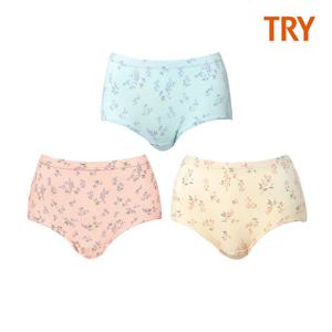 [트라이] 여성 퀸스 프린트 팬티 3매입 J04