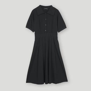 [코데즈컴바인] 반오픈 카라넥 스트링 원피스 (CKB-OP381W4)