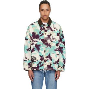 BAPE 재킷 블루   퍼플 맵 카모 워크 재킷 251546M180008