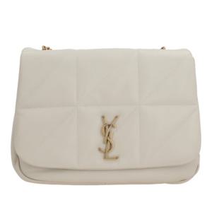 생로랑 아이보리 퀼티드 나파 가죽 숄더 백 809696 AAB329207