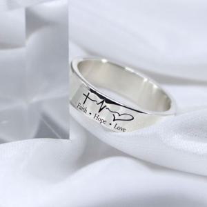 실버 믿음 소망 사랑 십자가 각인 은 평반지 실버925 평반지