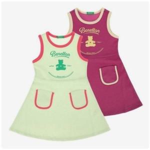 [베네통키즈]와플 민소매 원피스QAOP21531