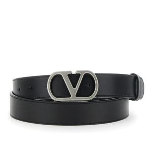 발렌티노 V로고 메탈릭 버클 블랙 벨트 6Y0T0SE1 UMS0NO