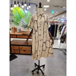 스테파니 세이브존01 반팔 나염 카라 셔츠 원피스 A25SO5229