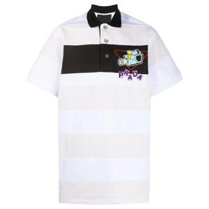 프라다 오버사이즈 스트라이프 폴로 셔츠 UJN640S2011WB8