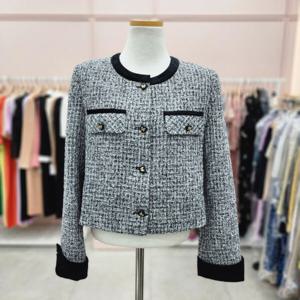 [샤틴]라운드넥 하트리본버튼 트위드쟈켓S233C101A_JK