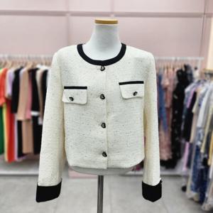 [샤틴]라운드넥 하트리본버튼 트위드쟈켓S233C101A03_JK