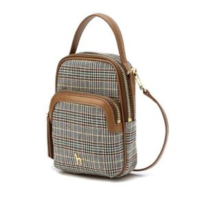 [헤지스] 체크 나일론 더블지퍼 크로스 미니백[HIWA5F431W2]