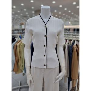 [더아이잗]브이넥 배색 골지 니트 가디건 IN4CD755_DJ