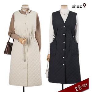 [쉬즈넘버나인][2종택1]조엔 스트링 퀼팅 원피스