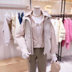 [시에로]  SJ4JPF610_변형퀼팅 후드 다운 베스트