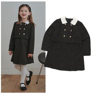 빈2 BZ54OP01BK 아동 여아 블랙 트위드 레이어드 원피스 초등 2025년 가을