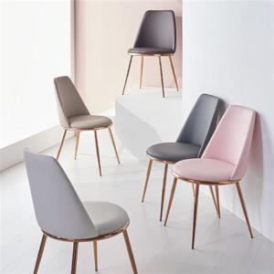 우아미가구 마아 로즈골드 PU가죽 카페 식탁 의자