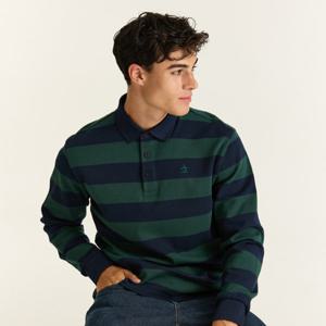 [먼싱웨어]남성 럭비 카라 스트라이프 티셔츠 딥그린(MQ321MTL93)